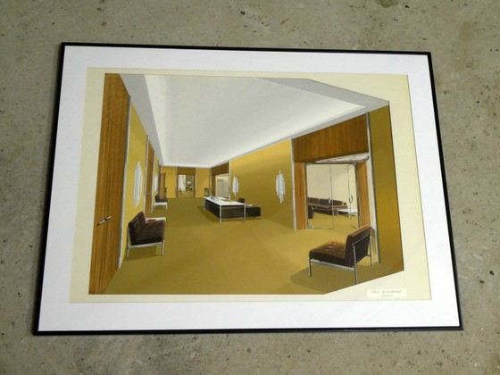 Paul Séjournant, Interior, 1970s, Original Gouache – Paintings & Drawings (photo 5 of 7)