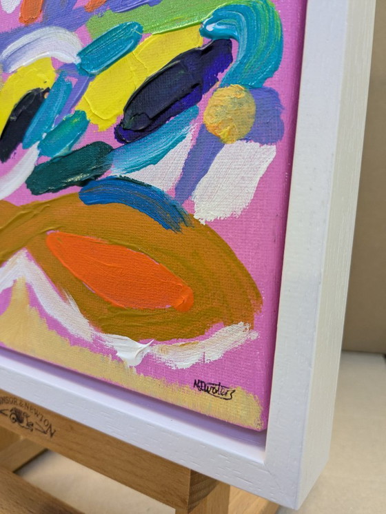 Image 1 of St Ives Porthmeor Beach Original Acrylic Painting Seascape Canvas Framed Nigel Waters