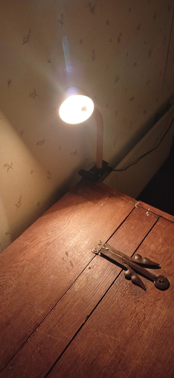 Image 1 of Lampada da scrivania vintage con collo d'oca flessibile e resistente al morsetto