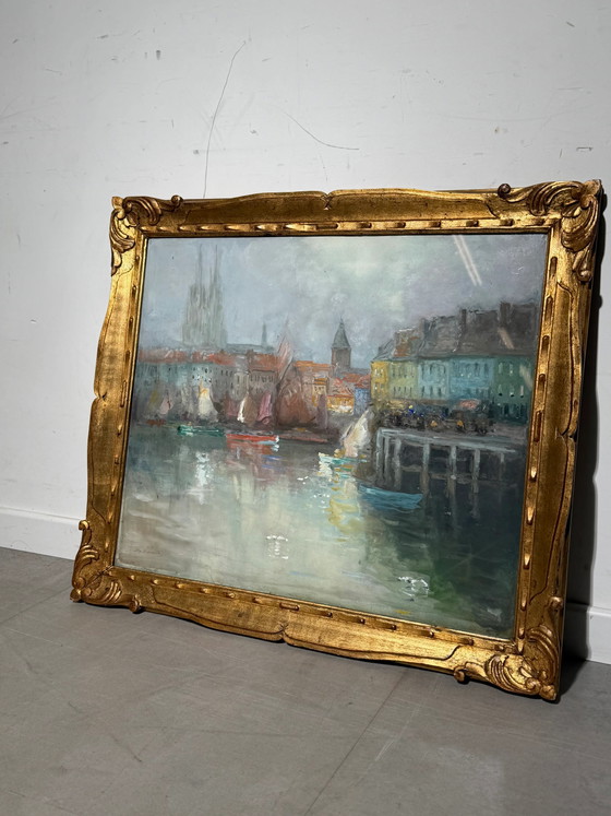 Alexandre Macette – Paisaje portuario en acuarela – Enmarcado – 76 x 65 cm – Pinturas y dibujos (photo 7 of 7)