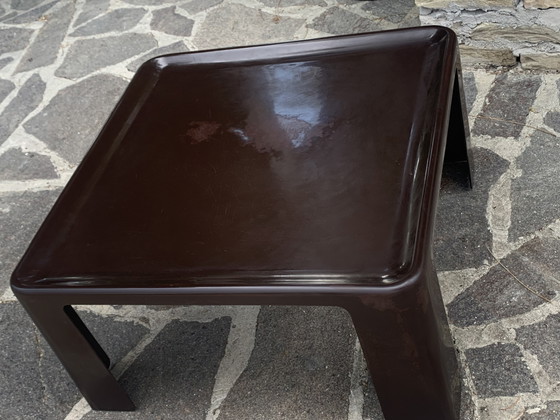 Image 1 of B&B Italia Amanta Salontafel 70x70 - Origineel ontwerp van Mario Bellini uit de jaren 70 - Fiberlite Bruin - Vintage Design