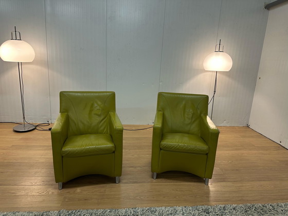 Image 1 of 2x Leolux Dolcinea Fauteuils Vert | Légèrement utilisé