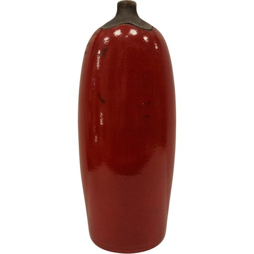Vintage dekorative Glas in rot glasierte Keramik Raku