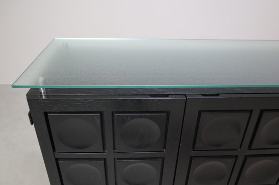 Image 1 of Schwarzes brutalistisches Sideboard von Frans Defour, Belgien 1970er