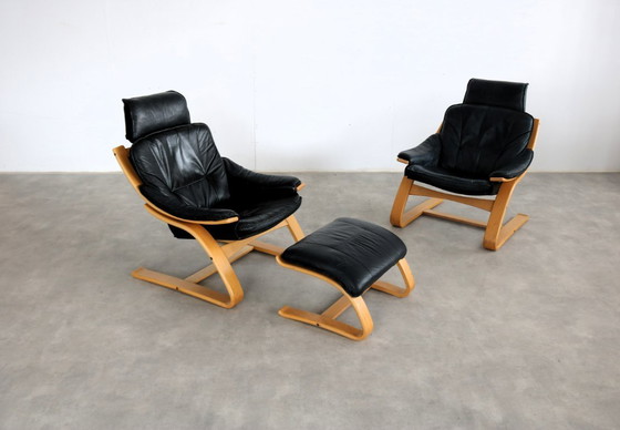 Image 1 of Vintage Swedish armchair with footstool