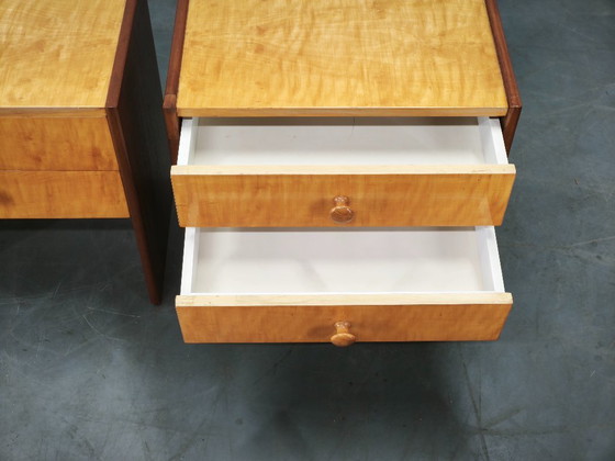 Coppia di comodini cecoslovacchi Mid-Century Modern, anni '70, Legno, Marrone, Mid Century Modern (foto 8 di 15)