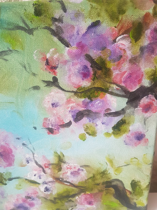 Peinture acrylique au doigt,Blossems