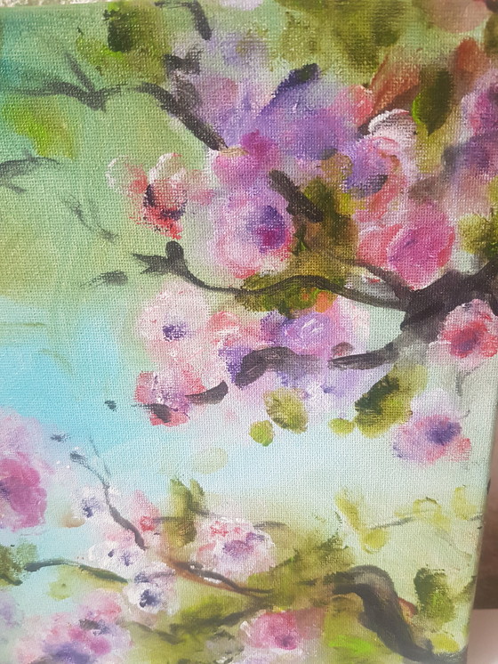 Image 1 of Acrilico dipinto a dita, fiori