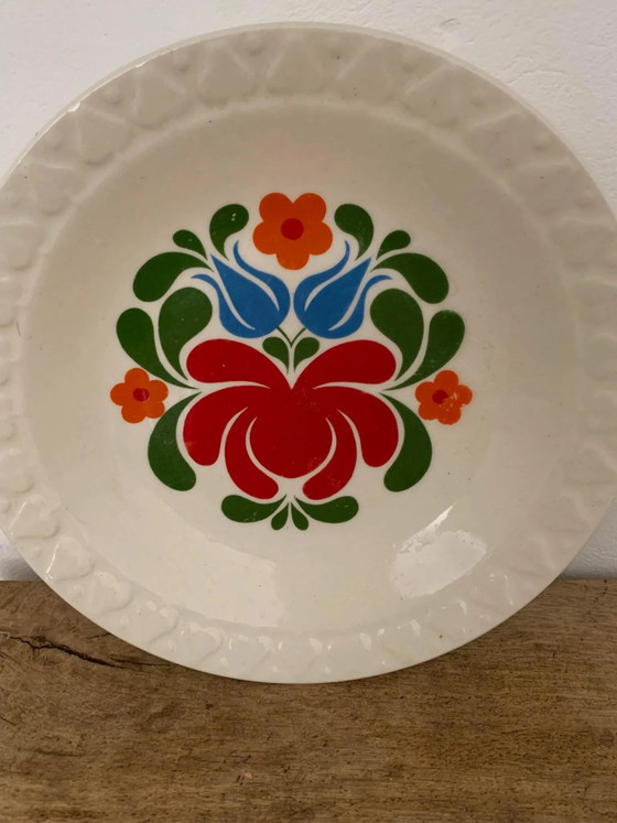 Piatto Folk vintage con fiori stampati dalla Germania – Stoviglie, Ceramica (photo 2 of 5)