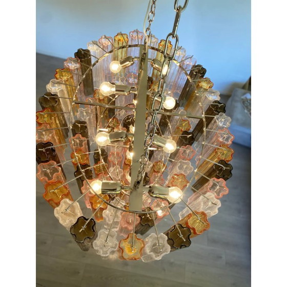 Image 1 of Lampadario contemporaneo a rami in vetro di Murano multicolore