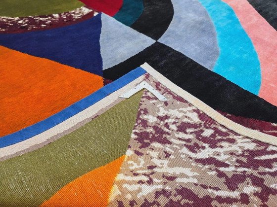 Alfombra Demi-Cercles de Sonia Delaunay – Lana de seda anudada a mano sobre algodón (200x300cm) – Wool (photo 10 of 10)