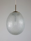 Vintage Mid Century ijsglas hanglamp Doria messing