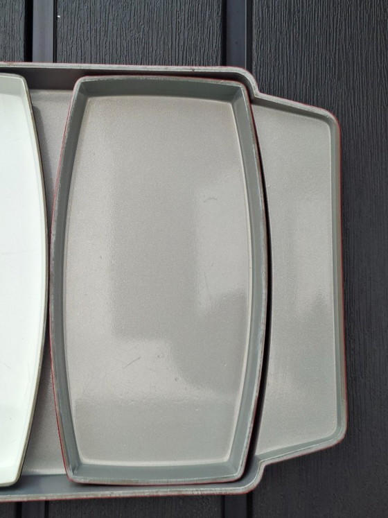 Vassoio da portata Robex con tre inserti, melamina., Accessori da cucina, Plastica, Rosso, Vintage (foto 11 di 11)