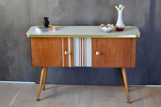 Image 1 of Restyled Mid-Century Cabinet with Graphic Details