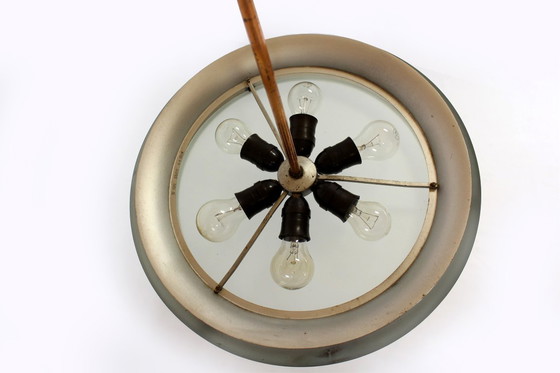 Image 1 of Bauhaus UFO-hanglamp van Josef Hurka voor Napako, jaren 1930.