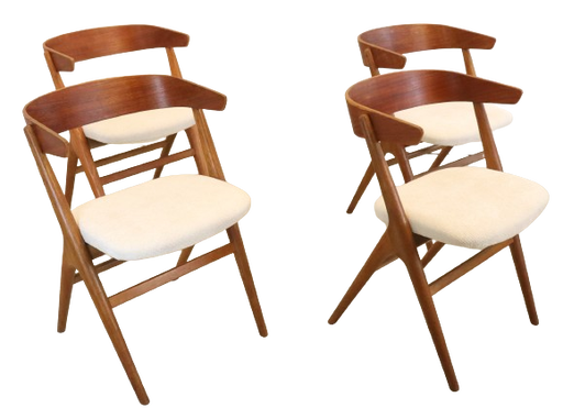 4x Sibast furniture chairs 'Hallundbaek' vintage
