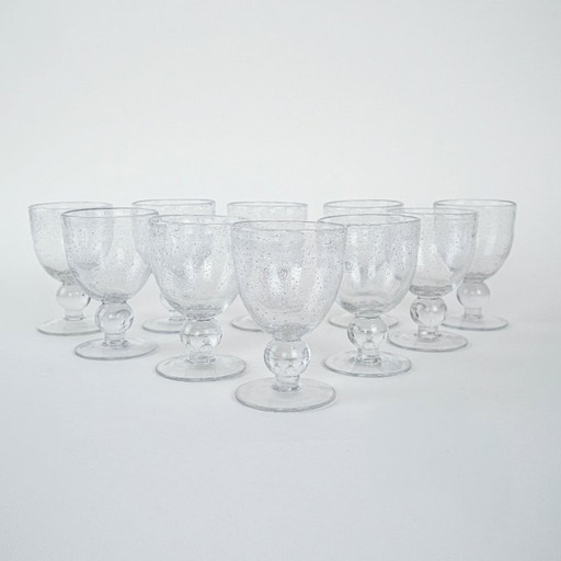 Set di bicchieri da champagne a bolle, design italiano, anni '70, produzione: Italia