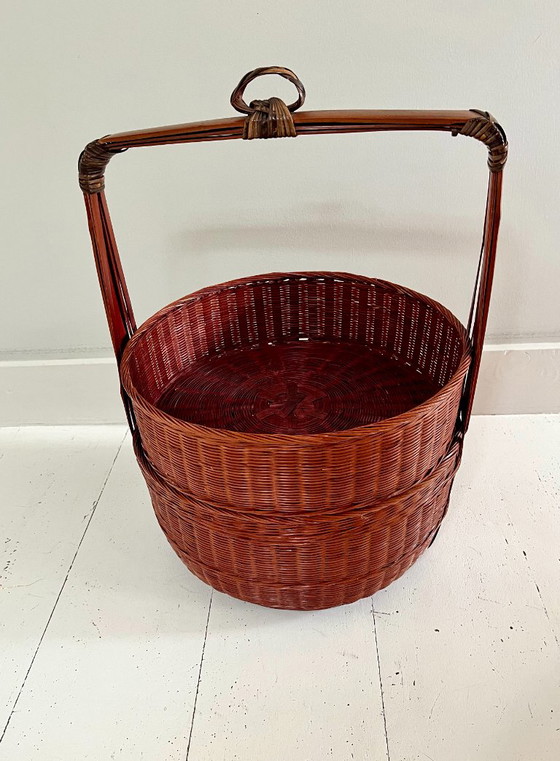 Image 1 of Vintage Chinese wedding basket (Wedding basket) made of bamboo.