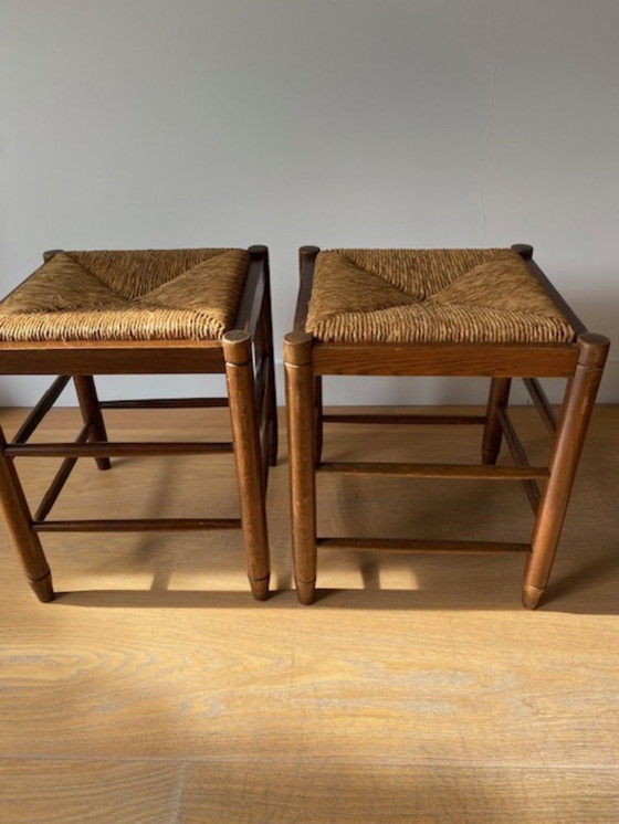 Image 1 of Tabourets vintage en osier (2)