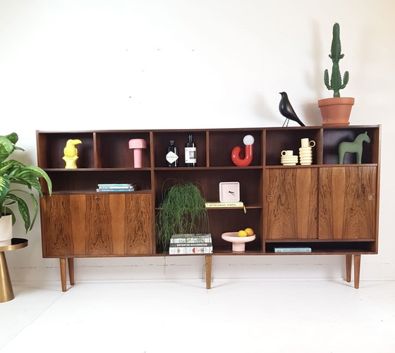 Image 1 of vintage Deense wandkast | vakkenkast palissander hout