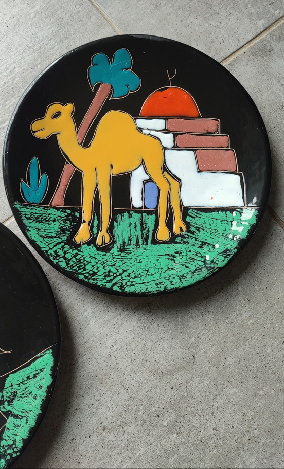 Image 1 of Pair of vintage Nabeul wall plates (1950s/60s)