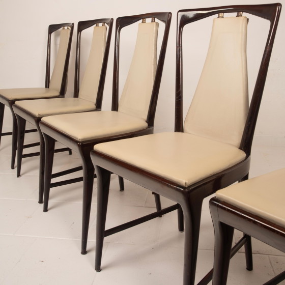Osvaldo Borsani Sedie da Pranzo Italiane Mid Century in Mogano Tinto per ABV 1950 – Wood, Mid Century Modern (photo 7 of 20)