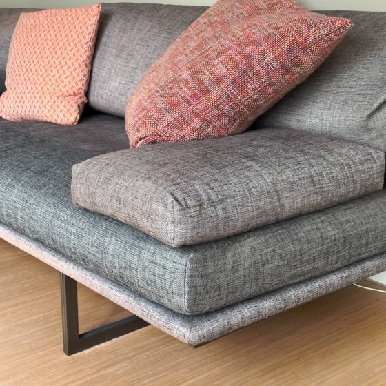 Image 1 of Busnelli BLUMUN Sofa + Pouf, Christophe Pillet, italienisches Design, Bronzesockel