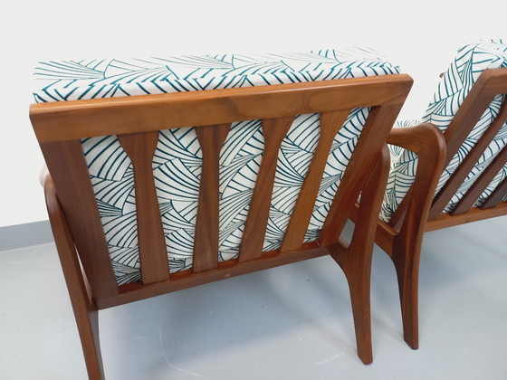 Image 1 of Pair of vintage Scandinavian armchairs by Arne Wahl Iversen for Komfort in teak and fabric from the 60s