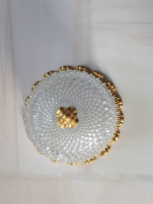 Vintage Limburg Glass Ceiling Light 1960S 1970S - Gold