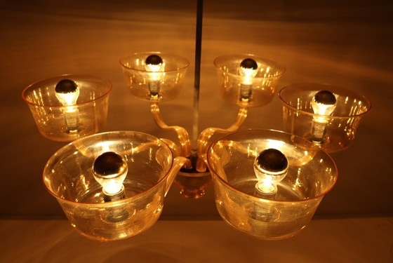 Image 1 of Kroonluchter/plafondlamp van Paolo Venini, Murano, Italië, jaren 60