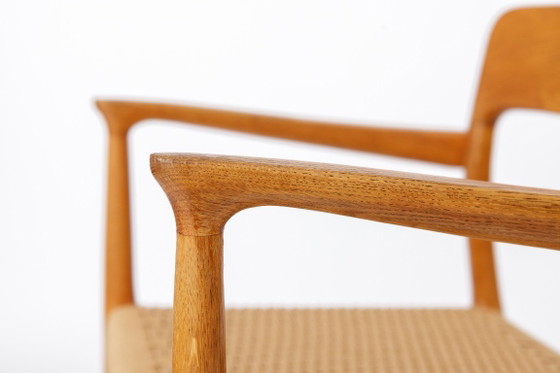 Image 1 of Sillón modelo 56 de Niels Otto Møller, pieza rara | Roble danés | Asiento tejido a mano | Década de 1950