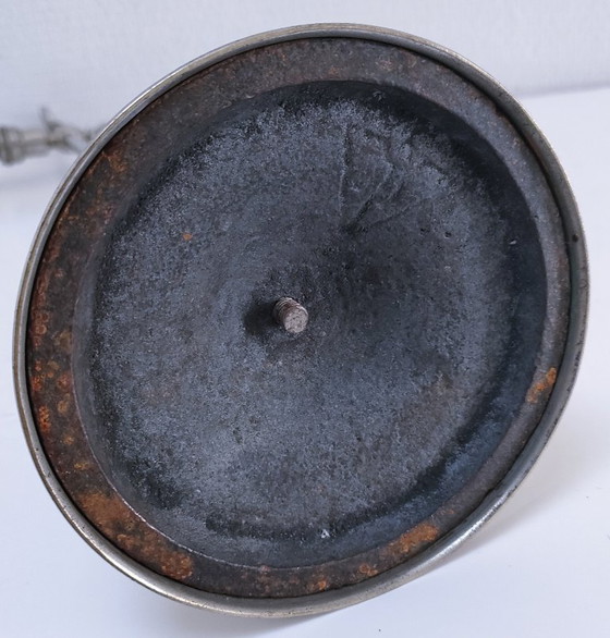 Image 1 of Lámpara Art Déco, metal cromado, cristal opalino.