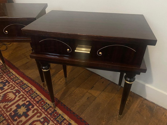 Image 1 of Juego de 2 mesitas de noche estilo Art Déco