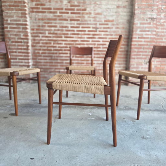 4x Wilkhahn, Georg Leowald Model 351 dining chair, teak – Chairs and lounge chairs, Paper, Wood, Vintage (photo 2 of 15)