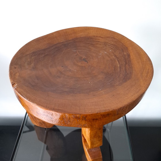 Image 1 of Tripod wooden stool traditional Ethiopian Burchuma