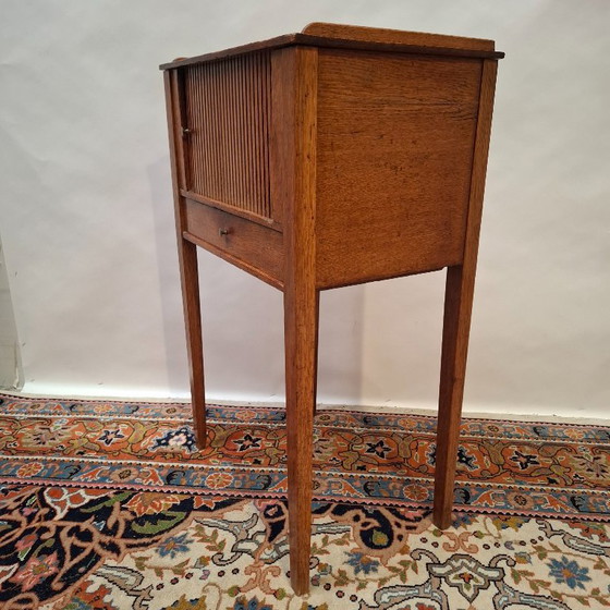Antiek Hollands Potten- Of Nachtkastje Van Massief Eikenhout Uit De Periode Rond 1800 (Louis Seize-Stijl) (photo 9 of 11)