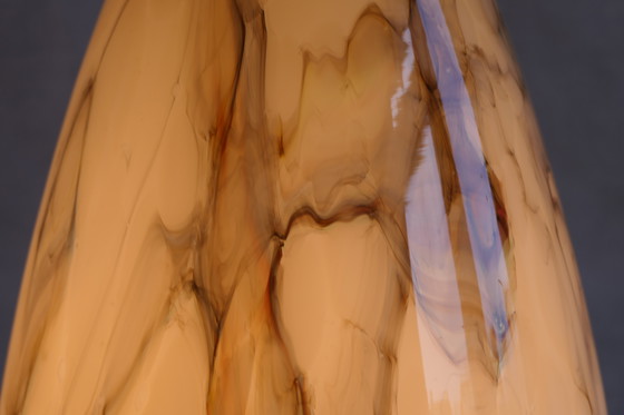 Image 1 of Twee art deco plafondlampen, gemarmerd, druppelvorm