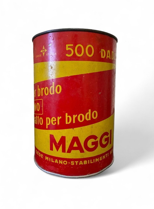 Antica latta 500 dadi brodo Maggi anni '60 