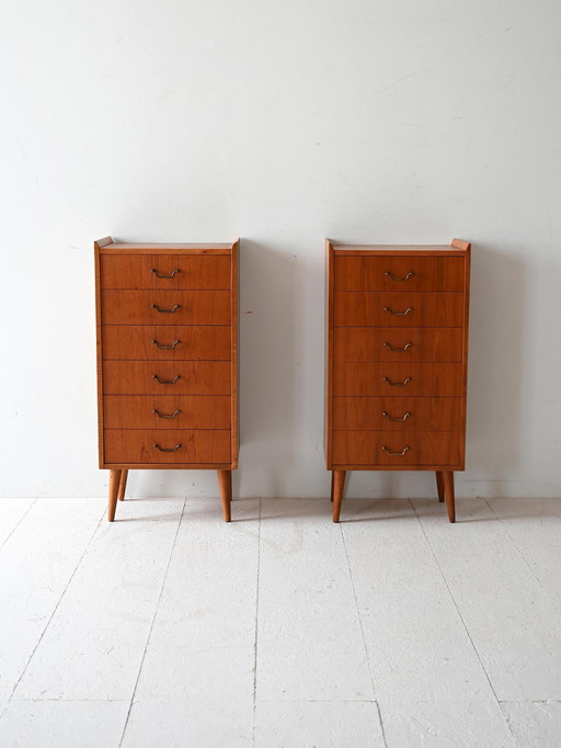 Pair of 1950s Scandinavian Teak Nightstands