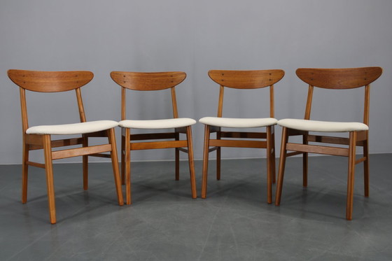Image 1 of 1960er Satz von fünf restaurierten Teakholz-Esszimmerstühlen von Fastrup, Dänemark