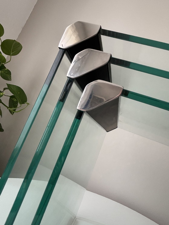 Image 1 of Galotti & Radice "T35" nesttafels glas 1975 Italiaans design