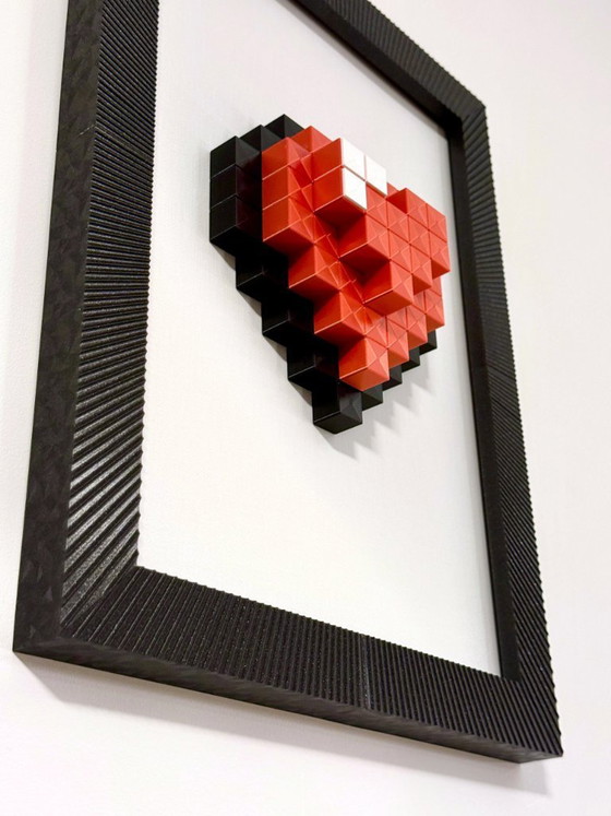 Image 1 of Cœur 8-bit - Décoration murale