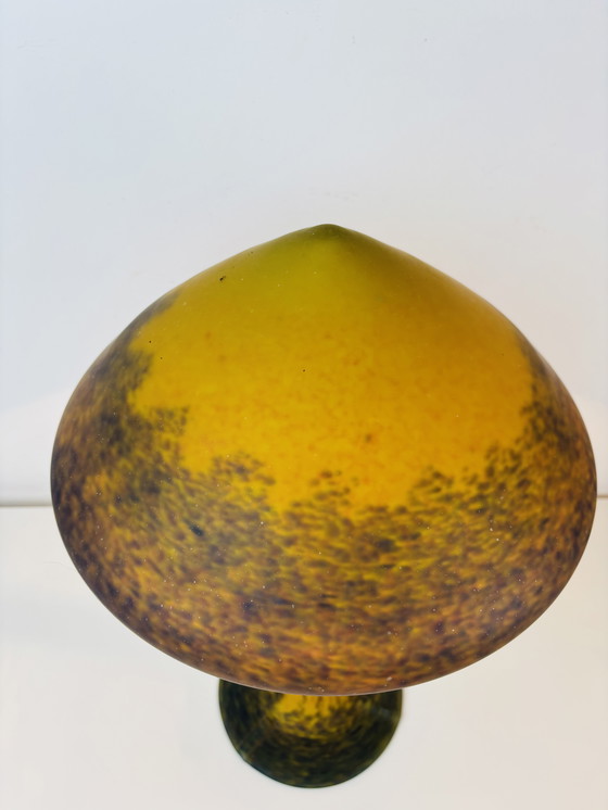 Image 1 of Lampada francese Art nouveau Mushroom pate de verre