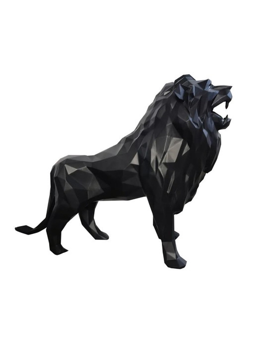 Fiberglas-Skulptur – Löwe – Schwarz