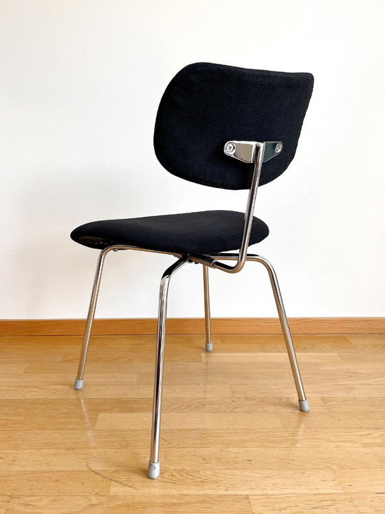 Image 1 of Original Egon Eiermann SE68 Chairs by Wilde + Spieth – Vintage Stackable Dining Chairs, Black Polster Mid Century German Design