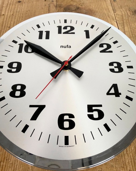 Image 1 of Reloj de pared eléctrico antiguo de NUFA, década de 1960.