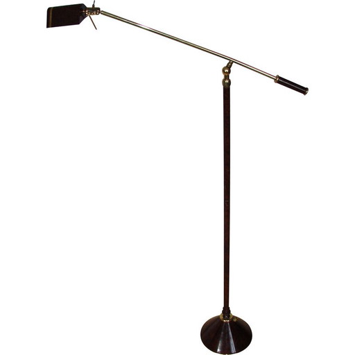 Lámpara de pie vintage para banquetes en latón y metal, 1970