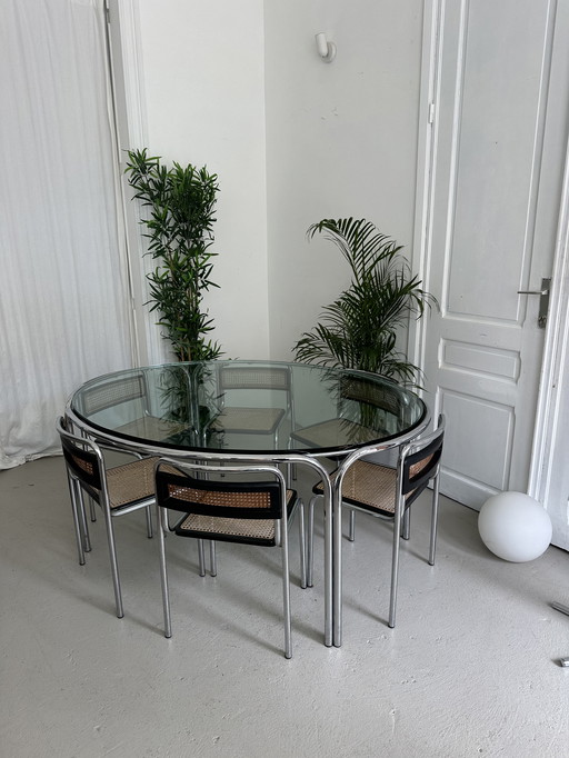 Table With 6 Vintage Chairs