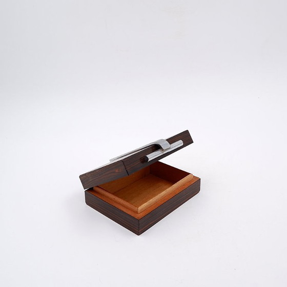 Image 1 of Boîte Art Déco en bois et métal attribuée à la Maison DESNY - années 1930