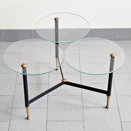 Tavolino da caffè vintage anni '50, espositore da negozio Dekora Nantes, stile rockabilly anni '50.